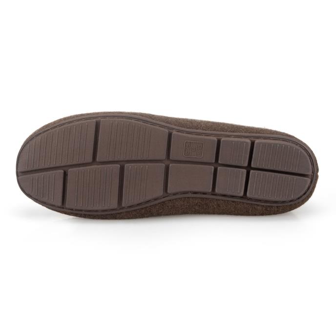 totes toasties® Mens Felt Moccasin Slipper With Check Sock Brown Extra Image 6
